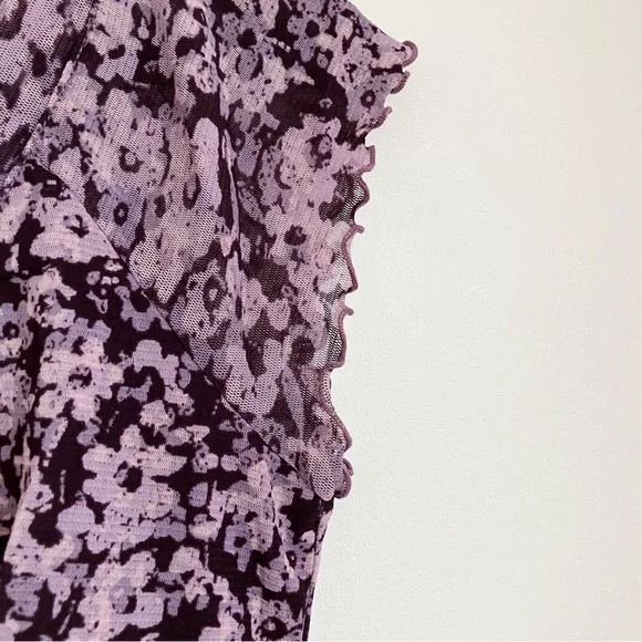 Axcess Y2K Purple Floral Blouse - Picture 4 of 9